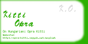 kitti opra business card